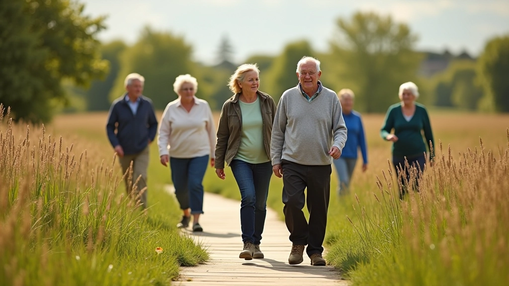 Retirees exploring nature on Lough Boora boardwalk trail